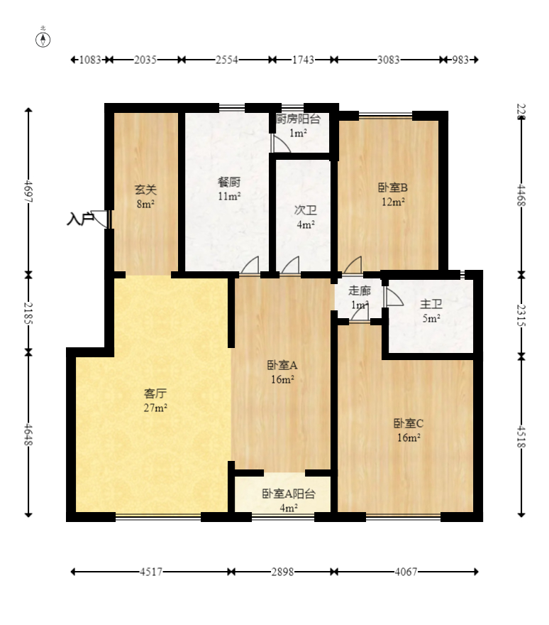 银桂苑  7室2厅3卫   230.00万室内图1
