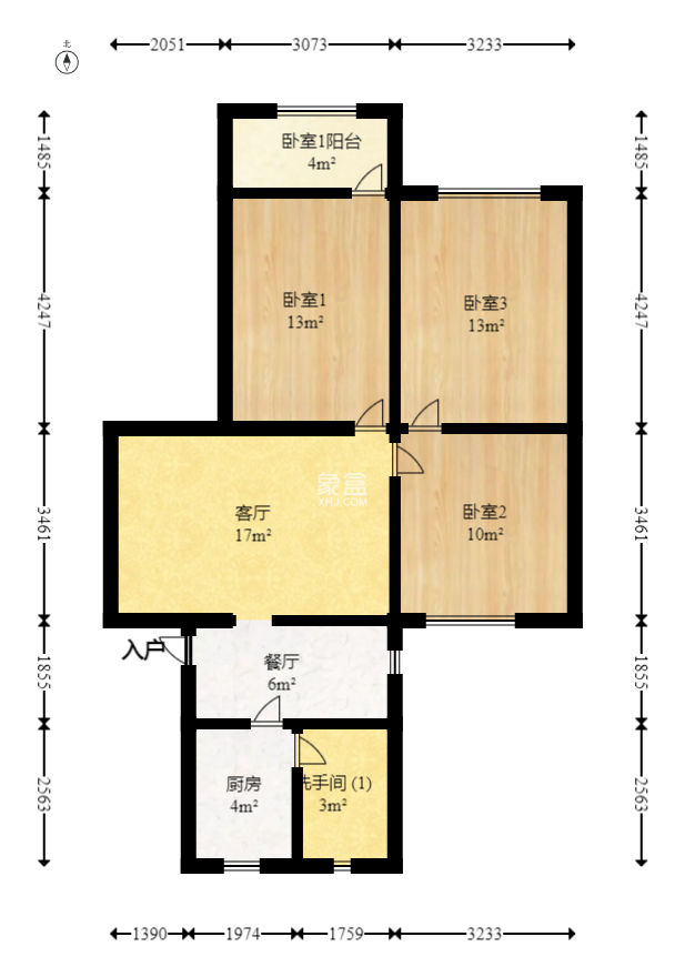 省肉食水产总公司宿舍  3室1厅1卫   67.80万