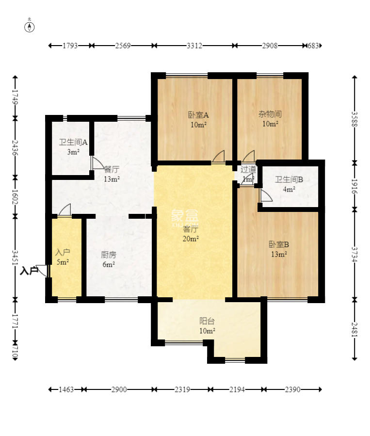 时代倾城一期 3室2厅1卫 112.00万 时代倾城一期 3室2厅1卫 112.00万户型图