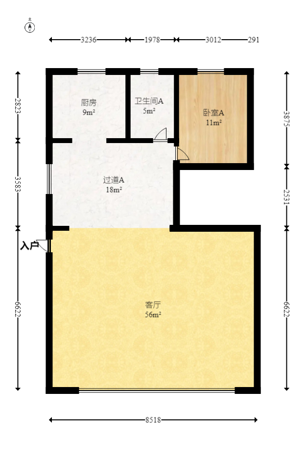 龙湖璟宸原著（龙湖紫宸）  5室2厅3卫   550.00万室内图1