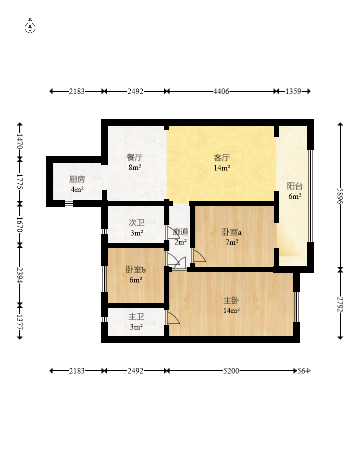 南山梅溪一方  3室2厅2卫    157.0万室内图1