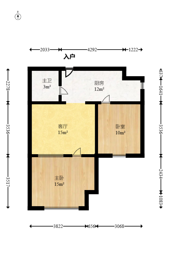 昊天大厦 2室1厅1卫 42.00万 昊天大厦 2室1厅1卫 42.00万户型图