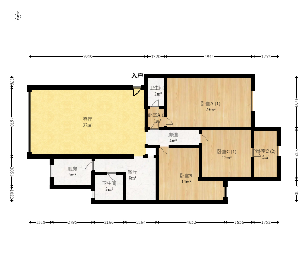麓谷雅园  3室2厅2卫    90.8万室内图1
