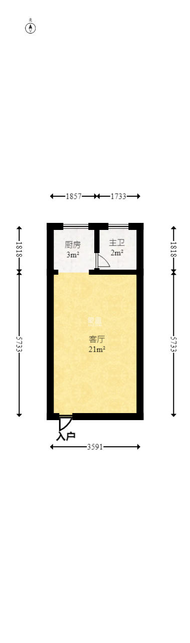 四季如春酒店(原名鑫元大酒店)  1室1厅1卫   24.60万室内图1
