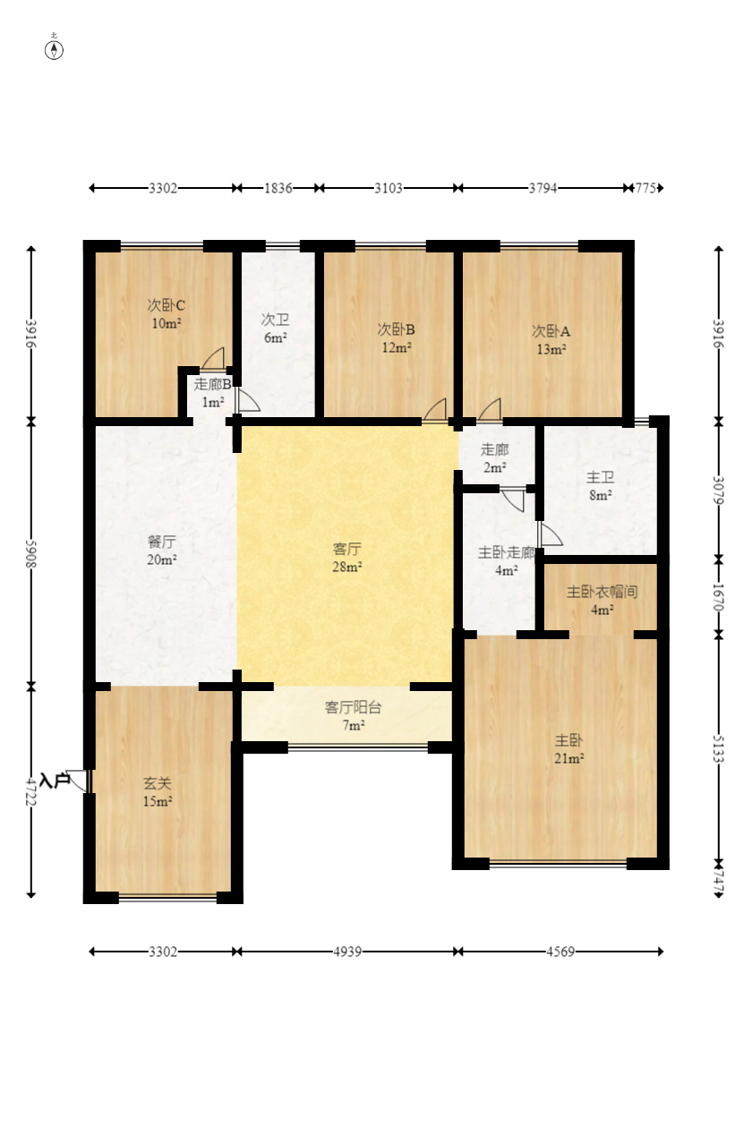 中建芙蓉和苑  4室2厅1卫   290.00万室内图1