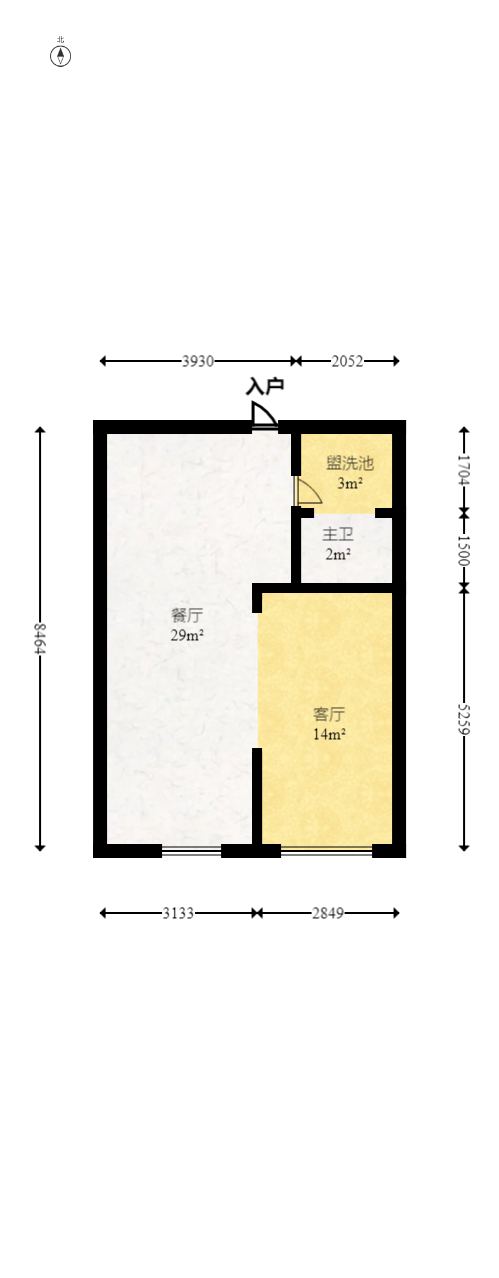 万科金色麦田  3室2厅1卫   68.80万室内图1