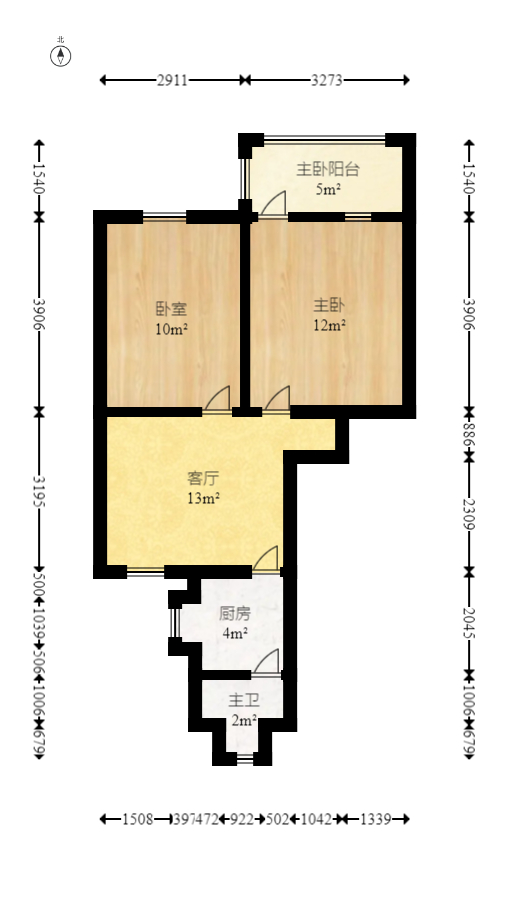钟馗庙  2室1厅1卫   31.80万室内图1