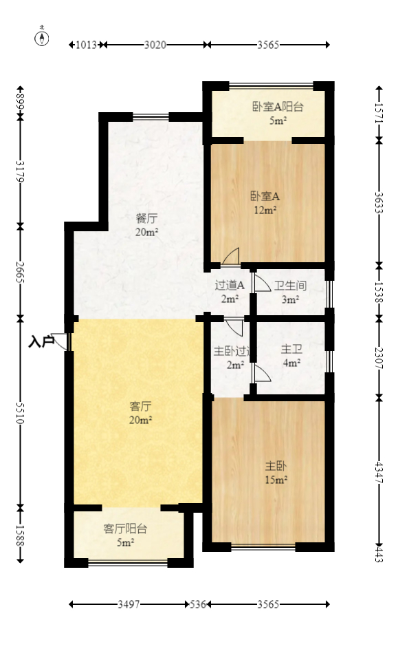 长房西郡  3室2厅2卫   120.00万室内图1