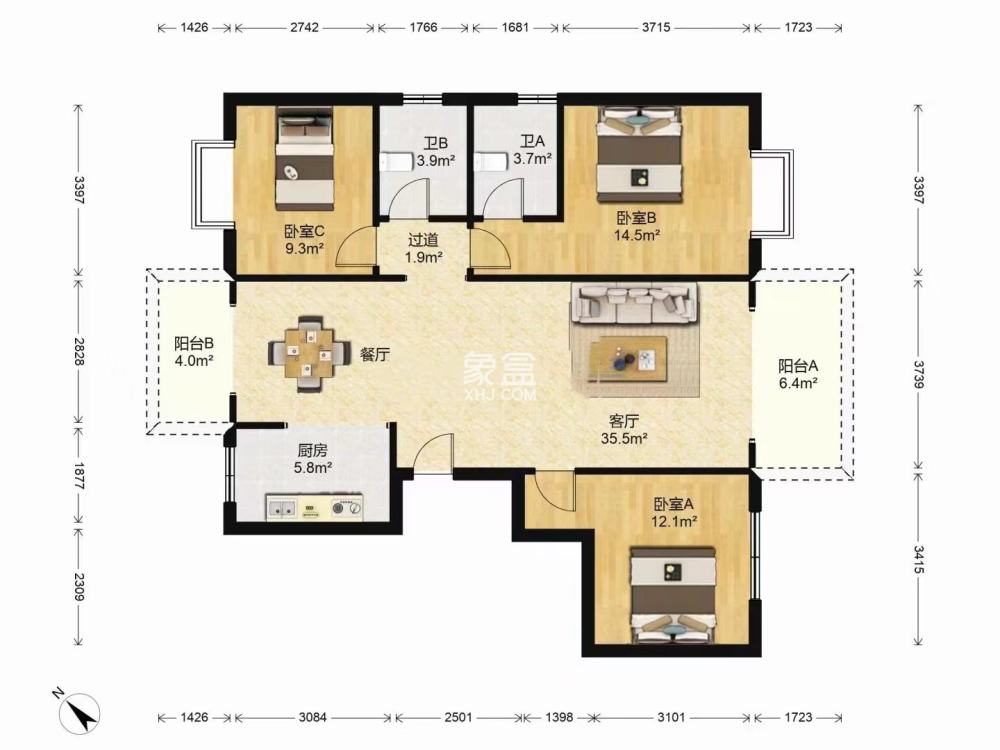 提香蓝岸 3室2厅2卫 48.0万 提香蓝岸 3室2厅2卫 48.0万室内图