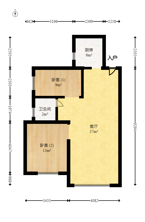 丽发新城  2室2厅1卫   55.00万室内图1