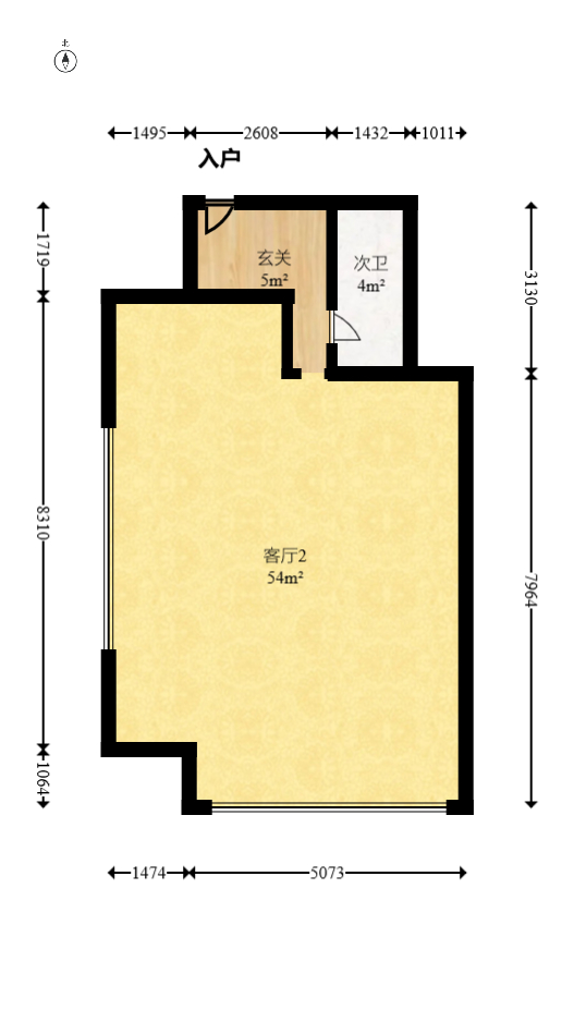 华远云玺公寓  4室2厅1卫   358.80万室内图1