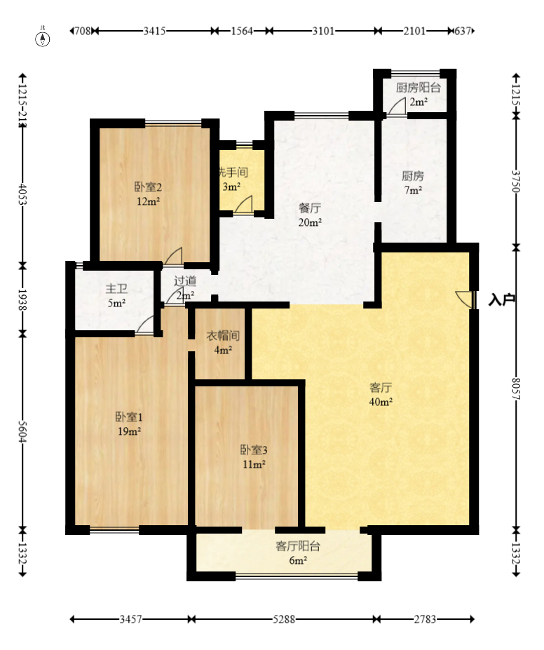 三萬英尺  3室2廳1衛(wèi)    209.0萬室內(nèi)圖1