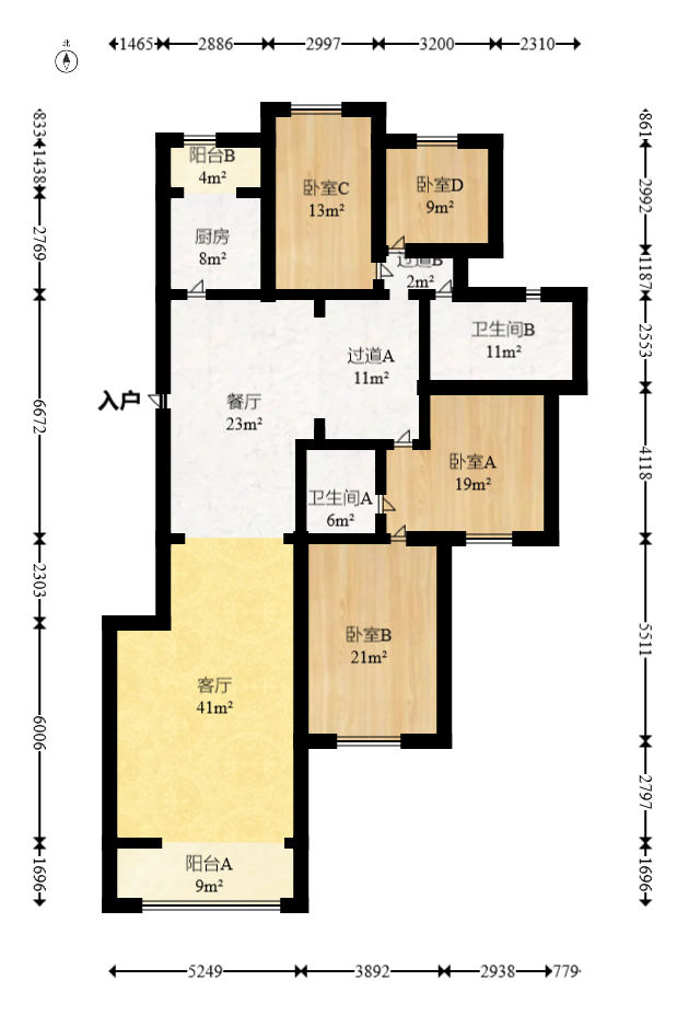 左岸春天  4室2厅2卫   178.00万室内图1