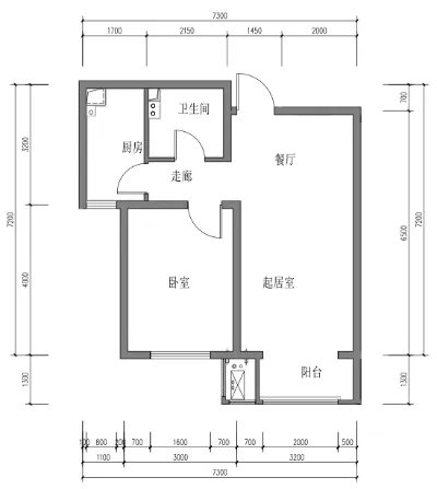 碧桂园翘楚棠  3室2厅2卫   69.80万户型图