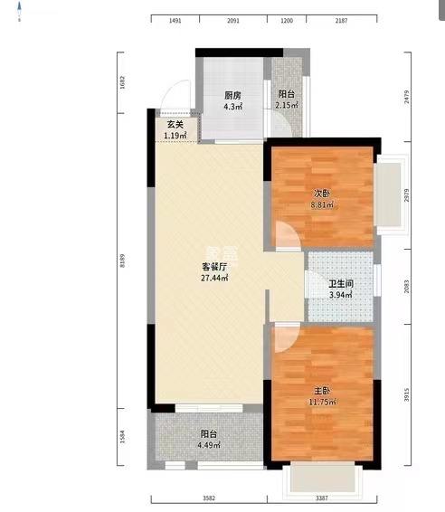 城市公园  2室2厅1卫    25.8万