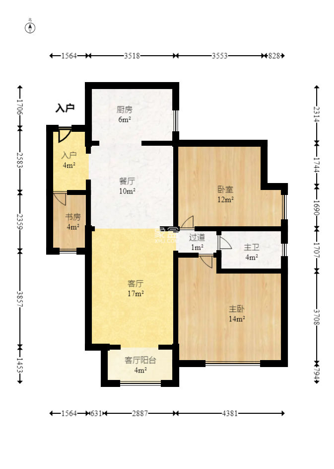 尚城  2室2厅1卫    66.0万