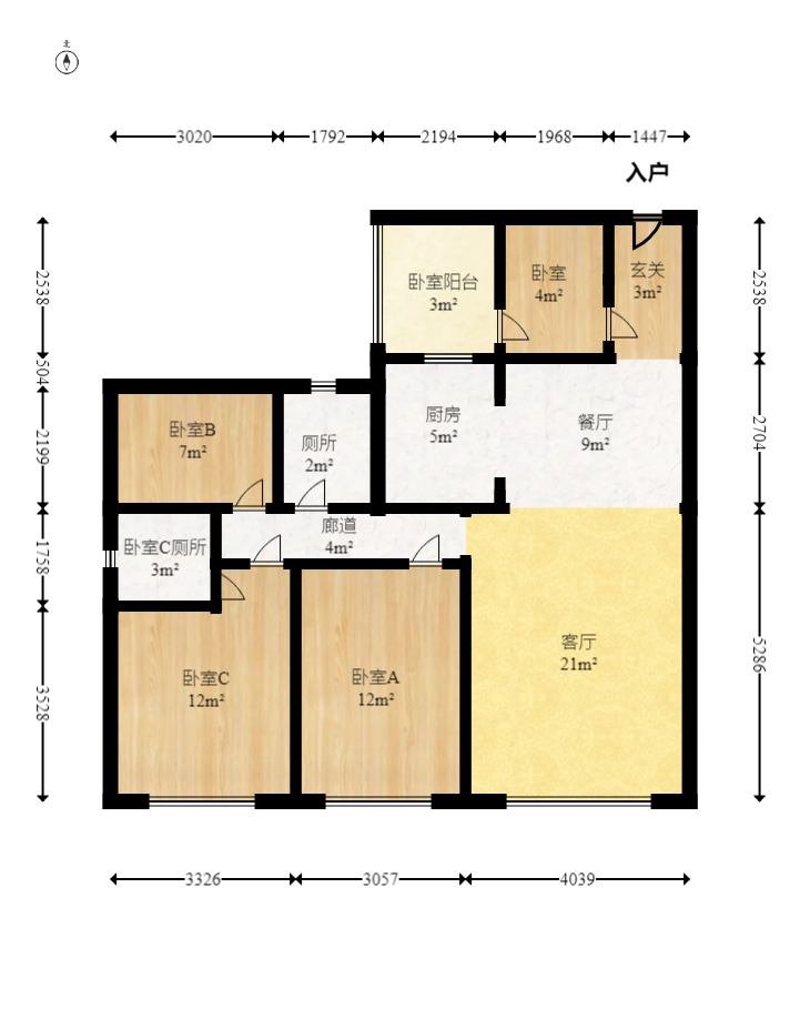 枫华府第  4室2厅2卫   72.80万室内图1