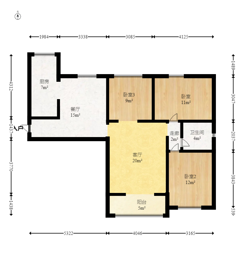 中国铁建国际城二期 3室2厅1卫 76.80万 中国铁建国际城二期 3室2厅1卫 76.80万户型图