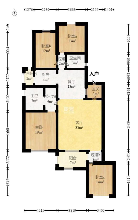 中新森林海  4室2厅2卫    119.8万室内图1