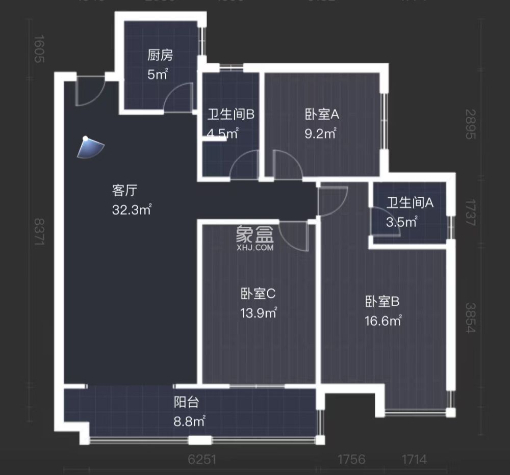 中建江湾壹号  4室2厅2卫   80.00万