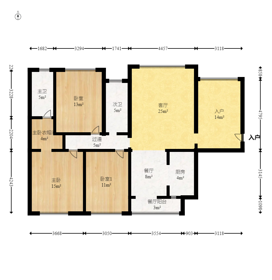 萬象凱旋灣  4室2廳2衛(wèi)    130.0萬室內(nèi)圖1