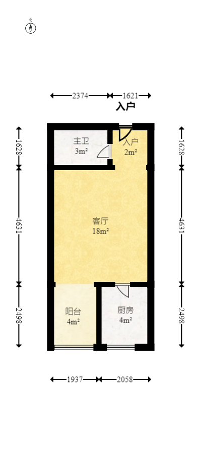 湘域相遇  1室1厅1卫   40.00万室内图1