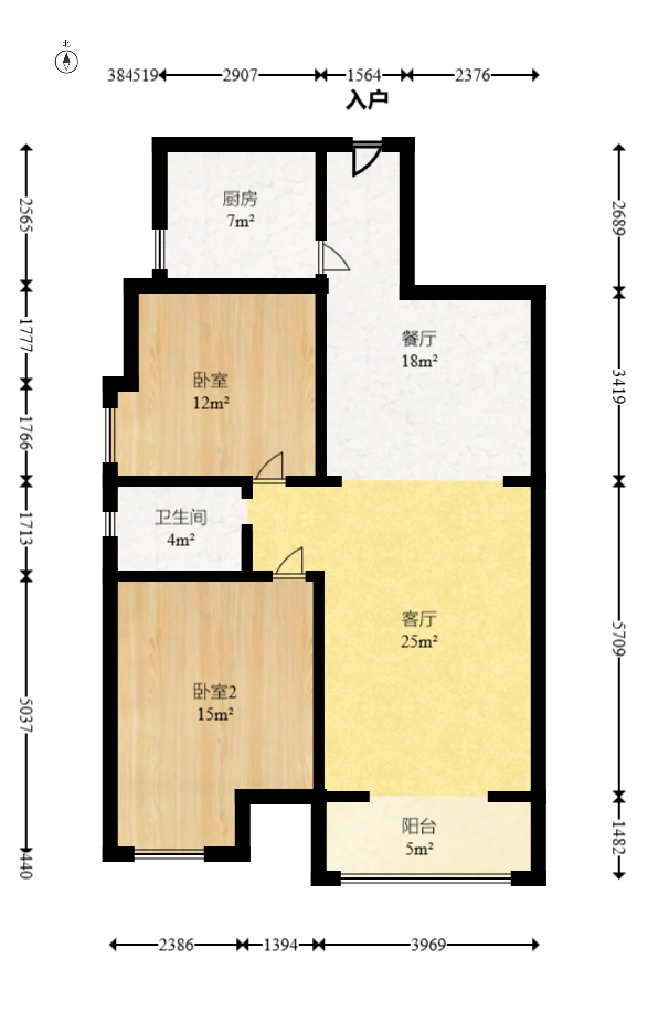 圣力华苑 2室2厅1卫 46.80万 圣力华苑 2室2厅1卫 46.80万户型图