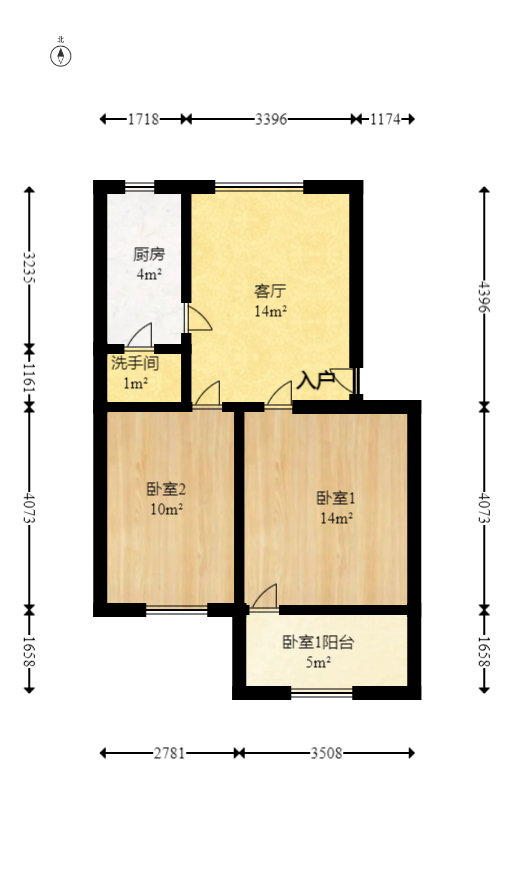 阿弥岭一二片  2室1厅1卫    36.5万室内图1