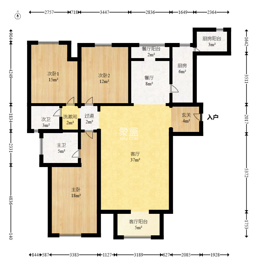 绿地中央广场  3室2厅2卫    197.86万