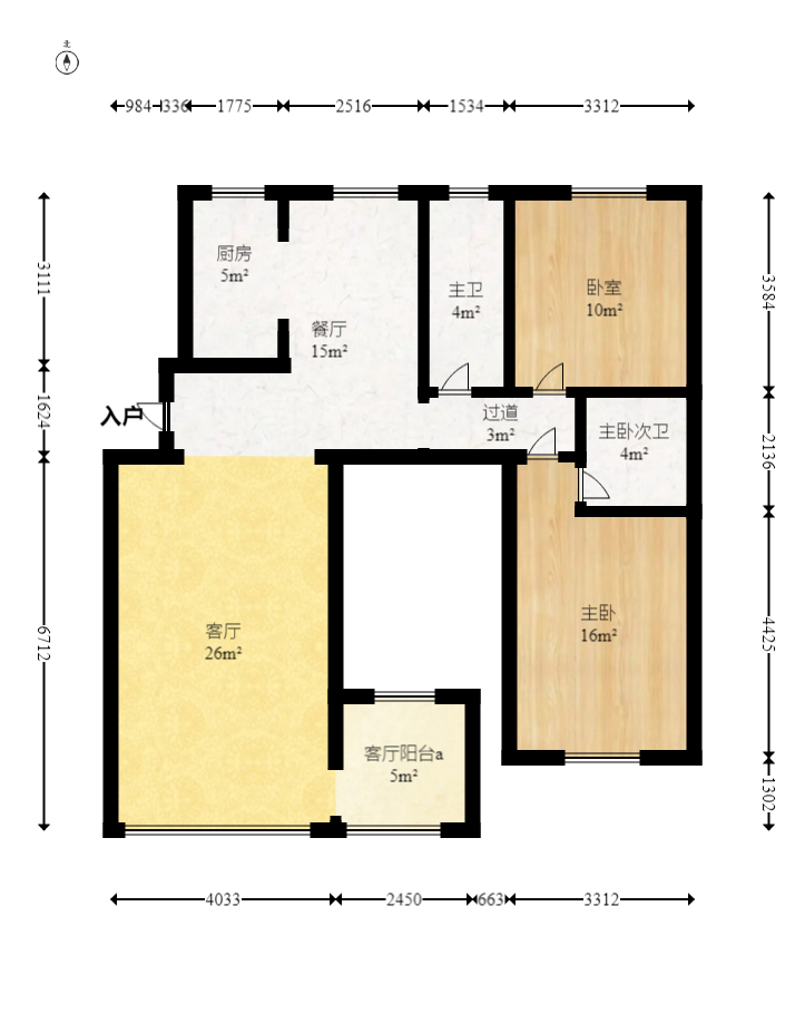 圆梦花园 3室2厅2卫 70.0万 圆梦花园 3室2厅2卫 70.0万户型图