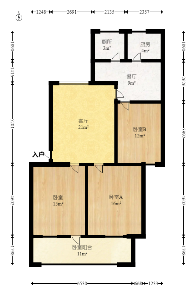 中南大学南校区  3室2厅1卫    74.4万室内图1