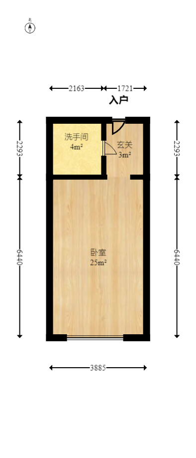 保利麓谷林语I区  1室1厅1卫   48.50万室内图1