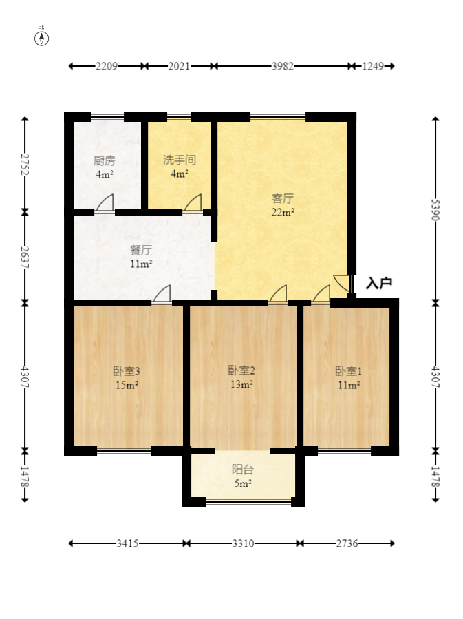 景湾小区（井湾小区）  3室2厅1卫   69.90万室内图1