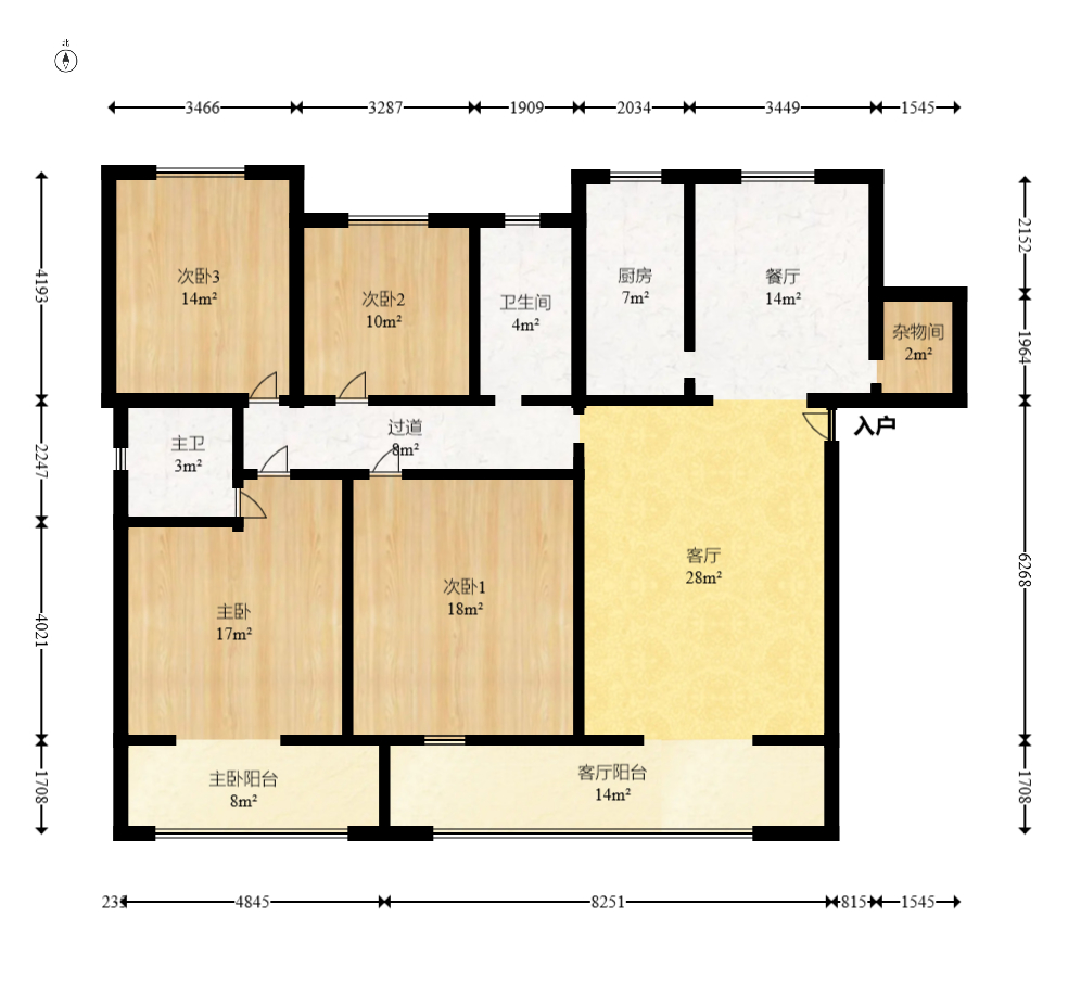 金岸教师公寓 4室2厅2卫 82.00万 金岸教师公寓 4室2厅2卫 82.00万户型图