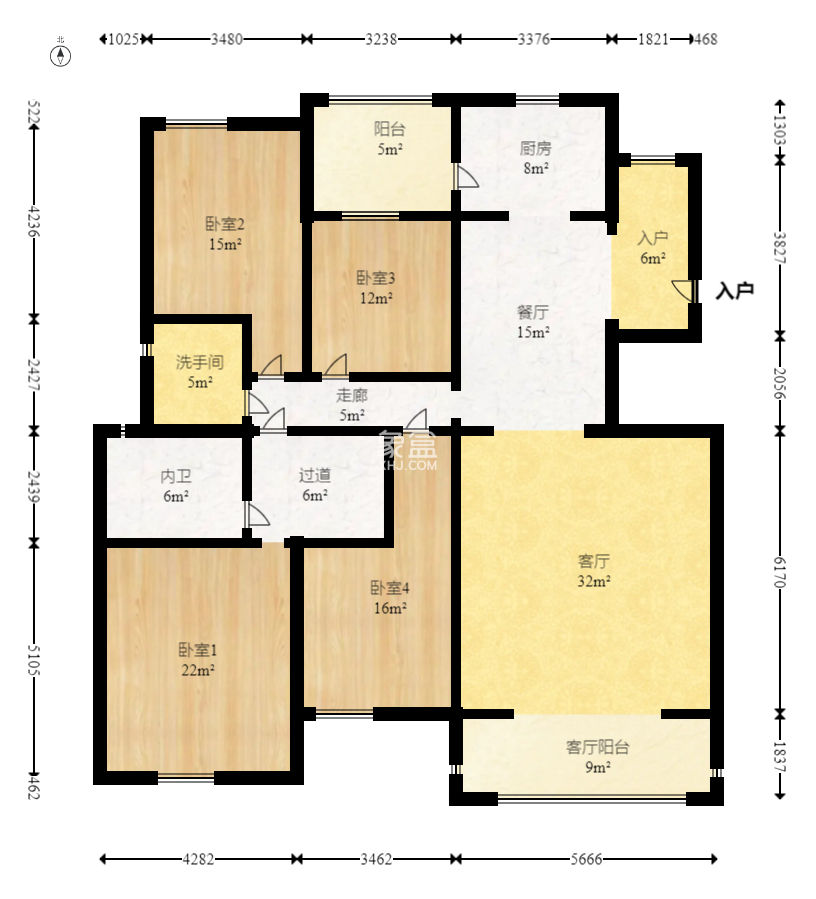 嘉宇盛世华章  4室2厅1卫   155.00万