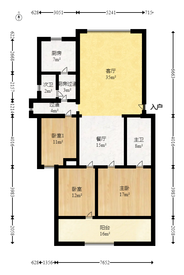 芙蓉区国税局宿舍  3室2厅2卫    125.0万室内图1