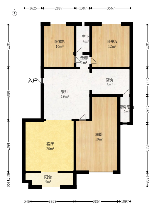 柠檬丽都 3室2厅2卫 102.0万 柠檬丽都 3室2厅2卫 102.0万户型图