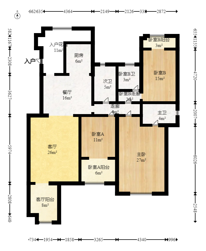 中建芙蓉和苑  3室2厅3卫    256.0万室内图1