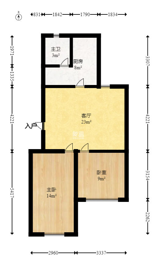 长坡社区  2室2厅1卫   45.00万室内图1