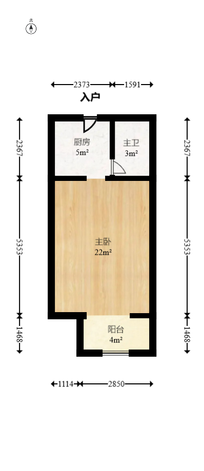 和庄  1室1厅1卫   35.00万室内图1