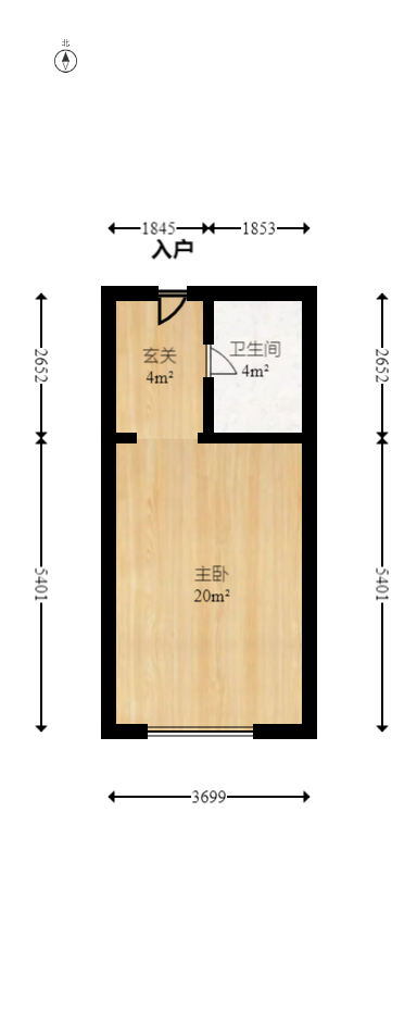 钰龙天下二期（钰龙佳园）  1室1厅1卫   26.90万室内图1