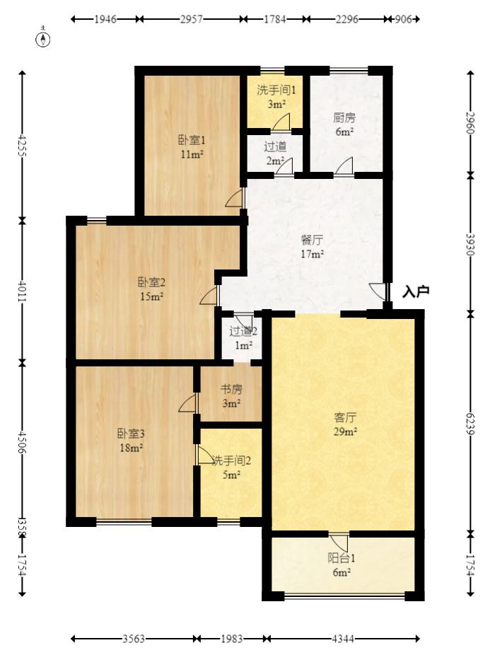 梅苑家园  3室2厅2卫   70.00万室内图1