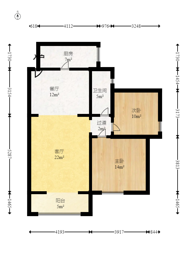 碧桂园威尼斯城 2室2厅1卫 62.3万 碧桂园威尼斯城 2室2厅1卫 62.3万户型图