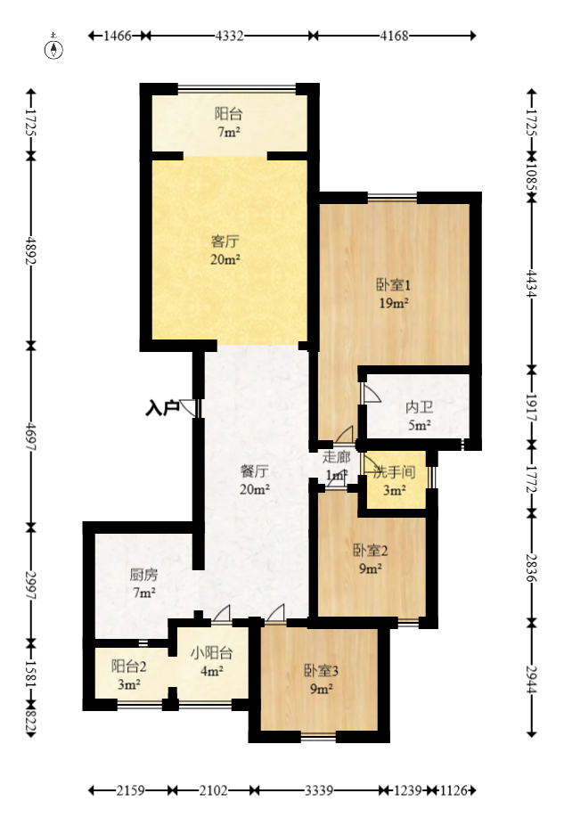 锦湘国际星城三期(锦绣苑) 3室2厅2卫 111.0万 锦湘国际星城三期(锦绣苑) 3室2厅2卫 111.0万户型图