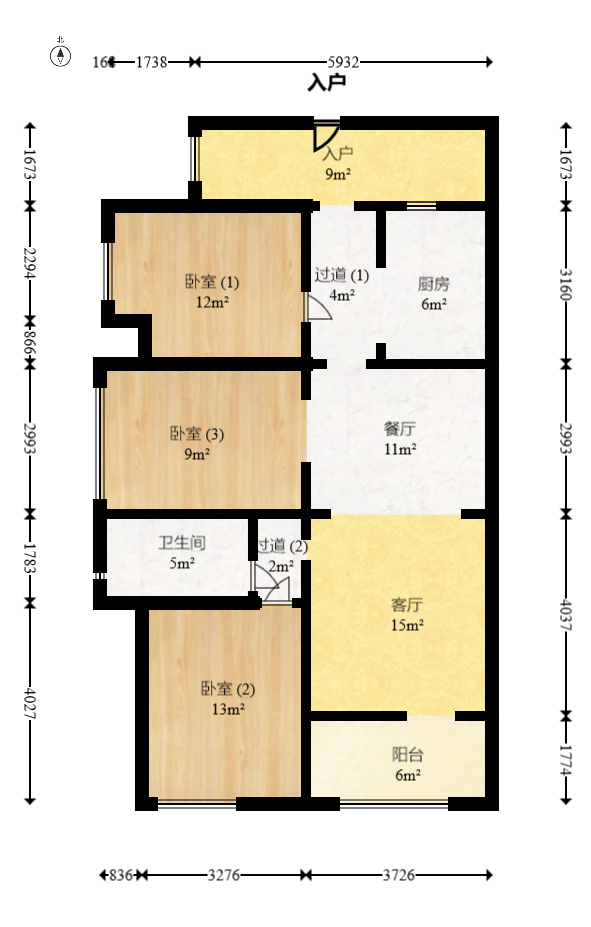 佳兆业水岸新都  3室2厅1卫   45.00万室内图1