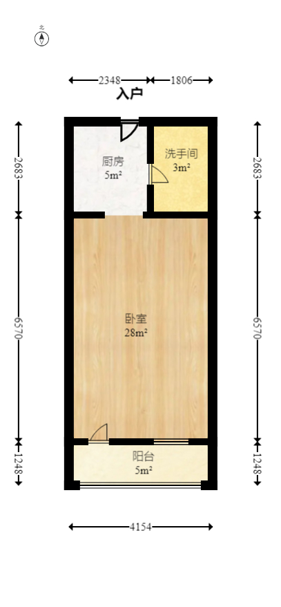 QQ生活馆  1室1厅1卫   31.80万室内图1