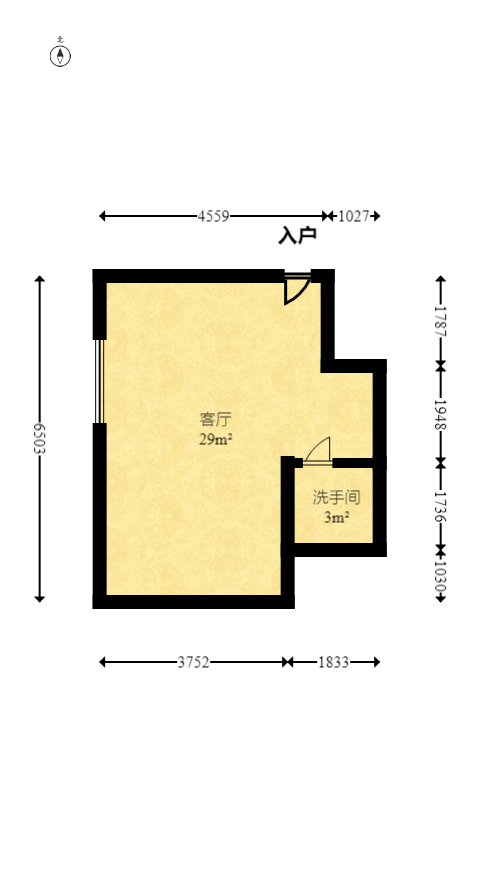 云鼎公馆  1室1厅1卫   30.00万室内图1