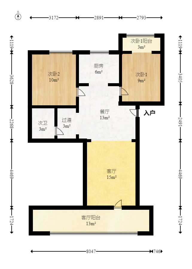 风华四季园  3室2厅1卫    89.0万室内图1