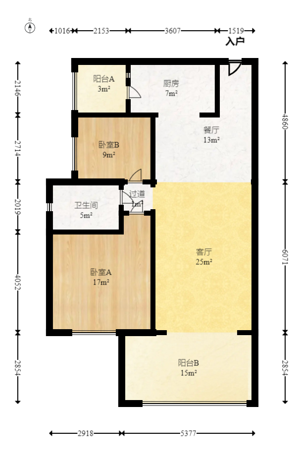 时代倾城二期  2室2厅1卫    72.0万室内图1