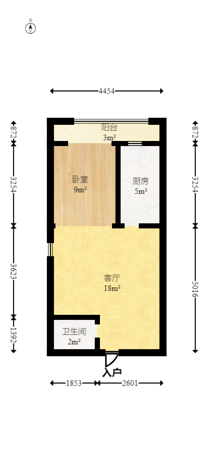 上林紫郡（锦顺和园）  1室1厅1卫   46.50万室内图1